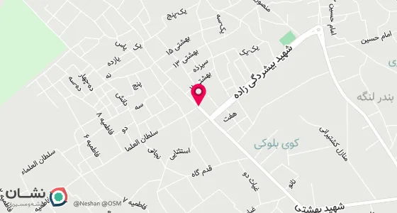 نقشه موقعیت تقریبی دفتر: بندرلنگه جنب مدرسه علوم دینی سلطان العلماء جنب منزل شخصی