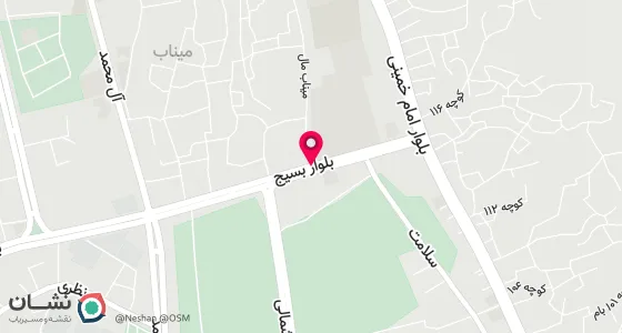 نقشه موقعیت تقریبی دفتر: میناب بلوار بسیج نبش کوچه شماره 4