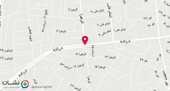 نقشه موقعیت تقریبی دفتر: خیابان الزهرا جنب مسجدجامع فاطمه الزهرا