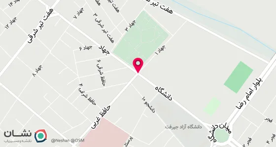 نقشه موقعیت تقریبی دفتر: جیرفت بلوار پاسداران نرسیده به مصلی جنب دانشگاه علوم پزشکی