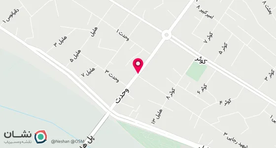 نقشه موقعیت تقریبی دفتر: جیرفت خ وحدت ک شهید کردی پ 86
