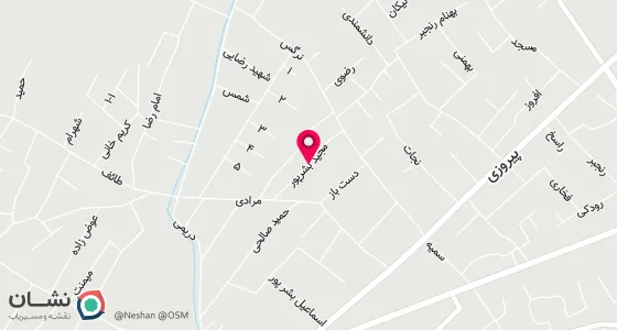 نقشه موقعیت تقریبی دفتر: داراب-خیابان پیروزی-کوچه شهید اسماعیل بشرپور