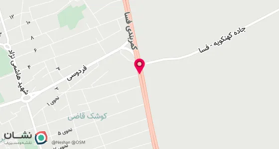 نقشه موقعیت تقریبی دفتر: فسا- نوبندگان فسا-انتهای بلوار -خیابان امام خمینی-کوچه مسجد جامع-پلاک 45
