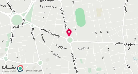 نقشه موقعیت تقریبی دفتر: فسا- خیابان امام خمینی-کوچه فروشگاه 15 خرداد پلاک 50