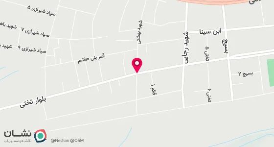 نقشه موقعیت تقریبی دفتر: شهرستان نرماشیر، شهر نرماشیر، بلوار جمهوری، خیابان شهید بهشتی، بلوار تختی، دفترخانه رسمی ازدواج 192 نرماشیر