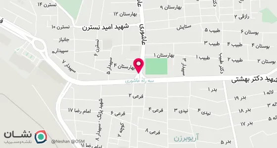 نقشه موقعیت تقریبی دفتر: خیابان شهید عاشوری بهارستان 2کوچه شهید حجت الاسلام حیدری پلاک 28
