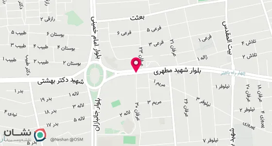 نقشه موقعیت تقریبی دفتر: بوشهر - میدان امام (ره)- خیابان شهید مطهری - کوچه عرفان 30 -پلاک 29