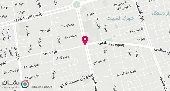 نقشه موقعیت تقریبی دفتر: بوشهر - خ امام خمینی (ره) - خ فردوسی (پل پوردرویش)