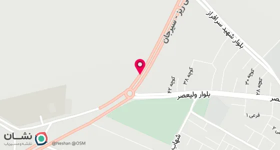 نقشه موقعیت تقریبی دفتر: نی ریز - چهار راه جانبازان