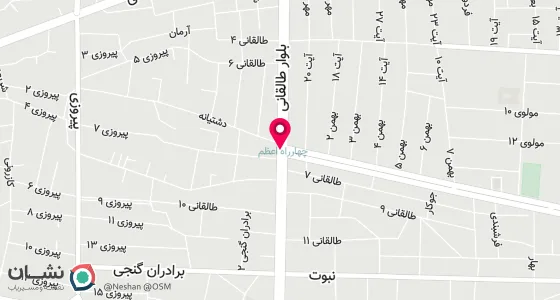 نقشه موقعیت تقریبی دفتر: برازجان-خ حسینه اعظم کوچه روبروی پمپ بنزین