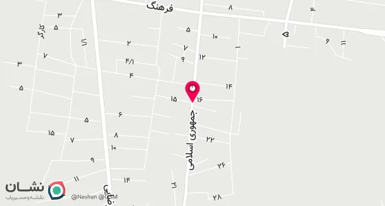 نقشه موقعیت تقریبی دفتر: سروستان خ امام حسین (ع) نرسیده به حسینیه سید الشهداء (ع) نبش کوچه 15
