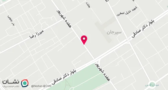 نقشه موقعیت تقریبی دفتر: سیرجان- چهار راه 17 شهریور