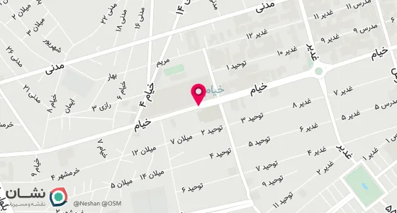 نقشه موقعیت تقریبی دفتر: زاهدان خ خیام روبروی مسجد مکی طبقه همکف ساختمان پزشکان خیام