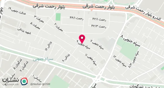 نقشه موقعیت تقریبی دفتر: شیراز بلوار رحمت ابتدای خیابان سپاه جنوبی کوچه2