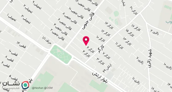 نقشه موقعیت تقریبی دفتر: شیراز-بلوار شهید جنوبی نبش کوچه 6