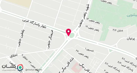 نقشه موقعیت تقریبی دفتر: شیراز-بلوار باهنر جنوبی-میدان پارسه-طبقه دوم