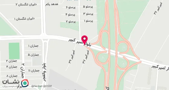 نقشه موقعیت تقریبی دفتر: شیراز -بلوار امیر امیر کبیر-نبش قالیشویی
