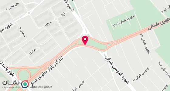 نقشه موقعیت تقریبی دفتر: شیراز-میدان مطهری ضلع شرقی فلکه-ابتدای مطهری شمالی