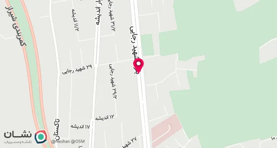 نقشه موقعیت تقریبی دفتر: شیراز، فرهنگ شهر ایستگاه 13 بین کوچه 29 و 31
