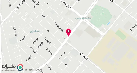 نقشه موقعیت تقریبی دفتر: مرودشت - خیابان سعدی - کوچه باغ فرهادی