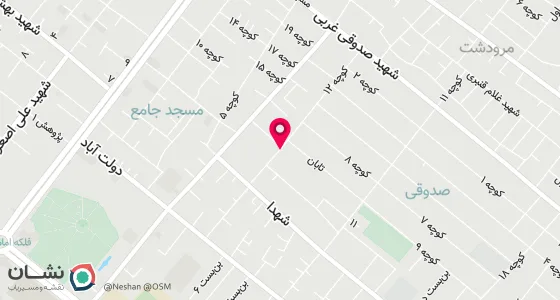 نقشه موقعیت تقریبی دفتر: مرودشت خیابان شهدا کوچه شهید دهقانیان