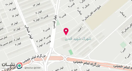 نقشه موقعیت تقریبی دفتر: کرمان بلوار قدس قدس 3 شهید قندی 9 پلاک 19