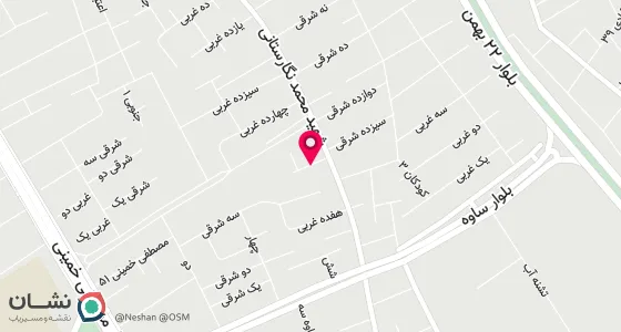 نقشه موقعیت تقریبی دفتر: ضلع غربی پارک مطهری کوچه 16 پلاک 1