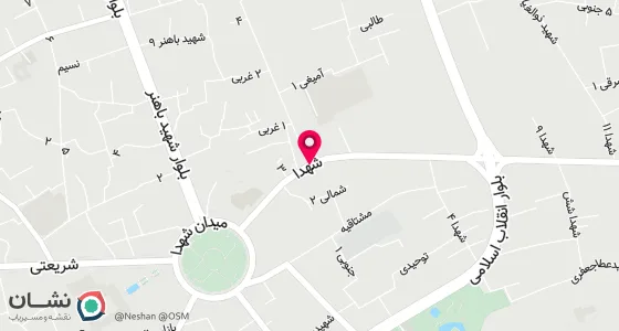 نقشه موقعیت تقریبی دفتر: کرمان میدان شهدا خیابان شهدا خیابان برزو امیغی کوچه2 پلاک15