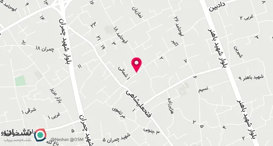 نقشه موقعیت تقریبی دفتر: کرمان - چهار راه ابوحامد - چمران13- حدفاصل 24و26خیابان فتحعلیشاهی - جنب مسجد امام زمان(عج)