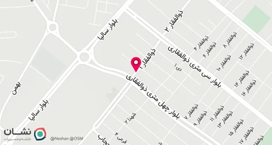 نقشه موقعیت تقریبی دفتر: آبادان ذوالفقاری ایستگاه 1 بین 30 و 40 متری ذوالفقار 1 نبش فرعی دوم