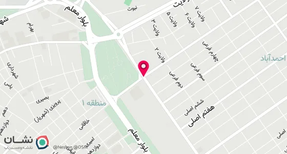 نقشه موقعیت تقریبی دفتر: آبادان احمدآباد خ 13 فرعی جنب رستوران کاج