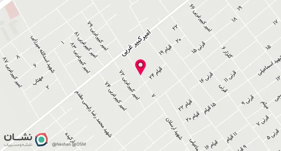 نقشه موقعیت تقریبی دفتر: رفسنجان خیابان امیر کبیر شرقی کوچه شماره 7 پلاک 29