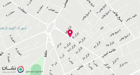 نقشه موقعیت تقریبی دفتر: رفسنجان خیابان دستغیب جنوبی جنب بوستان کارگر
