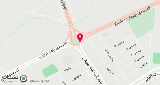 نقشه موقعیت تقریبی دفتر: میدان شیراز جنب کوچه بسیج پلاک 2
