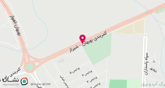 نقشه موقعیت تقریبی دفتر: بهبهان - میدان بیدبلند نرسیده به ترمینال قدیم جنب مطب دکتر قدری