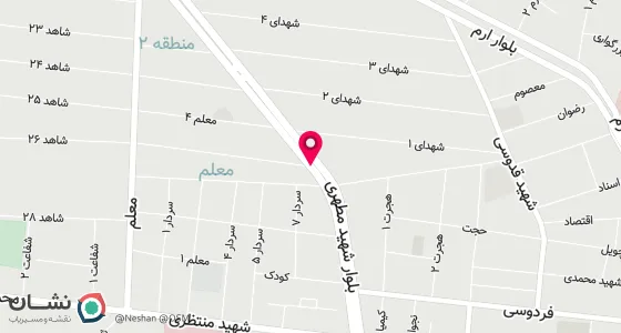نقشه موقعیت تقریبی دفتر: یاسوج میدان شهدا نبش معلم 3