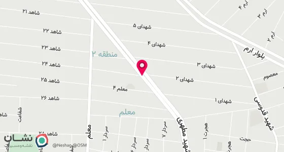 نقشه موقعیت تقریبی دفتر: خ مطهری روبروی شهدای 2 خیابان معلم 5 پلاک 15