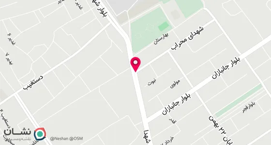 نقشه موقعیت تقریبی دفتر: امیدیه - بلوار شهدا (بلوار دادگستری ) خیابان شهدای محراب