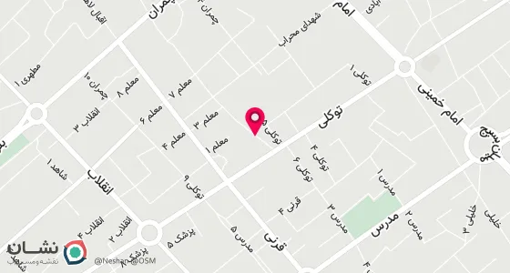 نقشه موقعیت تقریبی دفتر: زرند خیابان توکلی کوچه7پلاک33