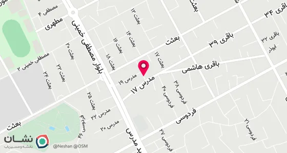 نقشه موقعیت تقریبی دفتر: بلوار مدرس حدفاصل مدرس 17 و 19