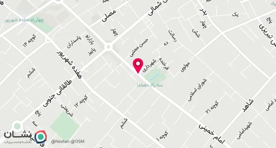 نقشه موقعیت تقریبی دفتر: آباده خیابان امام خمینی (ره) خیابان شهرداری ساختمان دفتر ازدواج 197وطلاق 40آباده