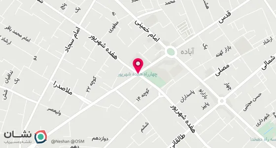 نقشه موقعیت تقریبی دفتر: آباده .خیابان 17 شهریور روبروی شورای حل اختلاف