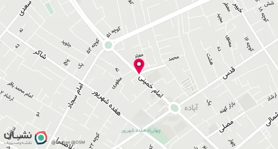 نقشه موقعیت تقریبی دفتر: آباده خیابان امام روبروی مسجد ابوالفضل