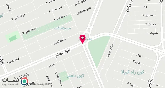 نقشه موقعیت تقریبی دفتر: اهواز- کوی باهنر- بلوار معلم- جنب شرینی سرای شاخه نبات
