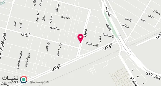 نقشه موقعیت تقریبی دفتر: اهواز کوی علوی خ آزادی بین سروش و فرهانی روبروی مرکز مخابرات