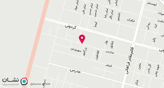 نقشه موقعیت تقریبی دفتر: اهواز-کوی علوی - خیابان فرحانی خ مدارس بین کیان و فرحانی پلاک 97