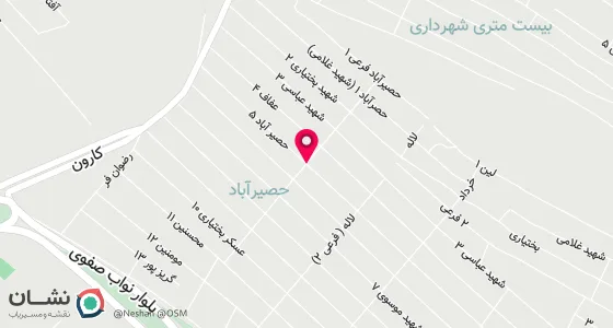 نقشه موقعیت تقریبی دفتر: حصیر آباد خیابان 14 جنب بیمه ایران نبش سه راه منبع آب