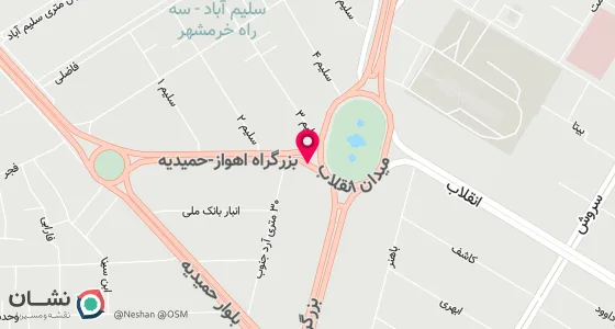 نقشه موقعیت تقریبی دفتر: اهواز- خیابان فیلی - بین سی متری و خاقانی پلاک 121