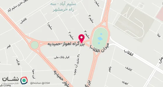 نقشه موقعیت تقریبی دفتر: اهواز سی متری - پل سیاه -کوچه مهزیار -پلاک 84