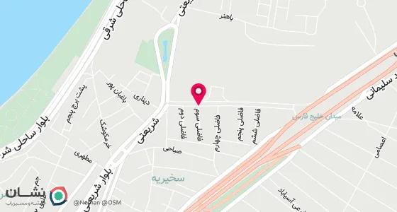 نقشه موقعیت تقریبی دفتر: اهواز/دروازه/ خرمکوشک/ مقابل پمپ بنزین خرمکوشک خ شهید فاضلی 3 پ 23
